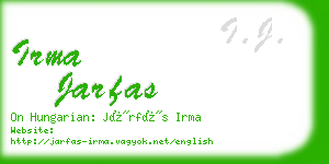 irma jarfas business card